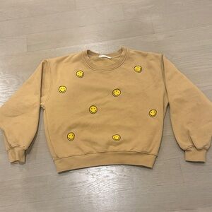By Together Tan Smiley Sweatshirt
